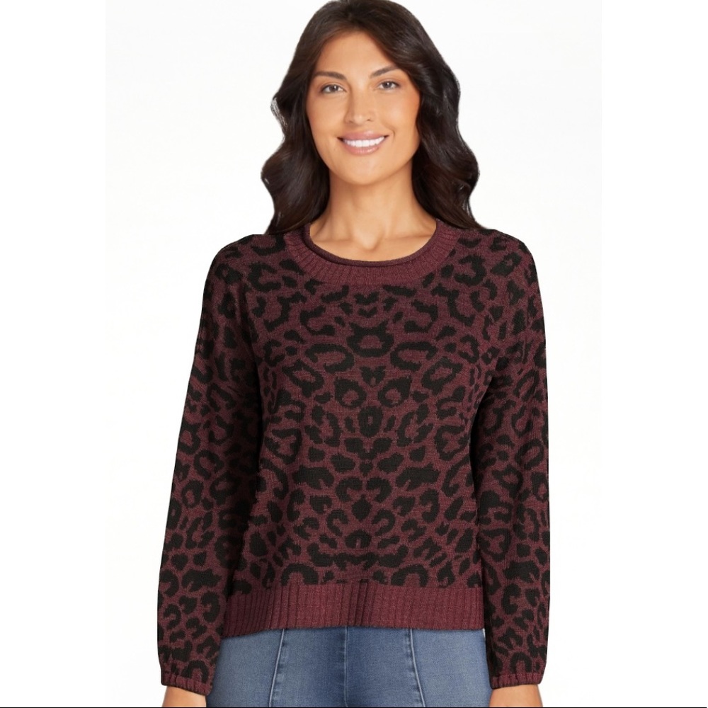 NWT Time & Tru Cheetah Sweater